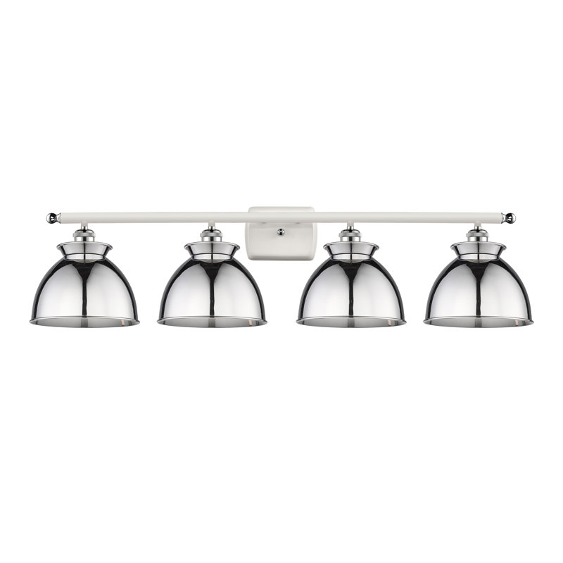 Éclairage pour meuble-lavabo à intensité variable à 4 lumières Arev, Blanc, Chrome poli, Ampoule non incluse
