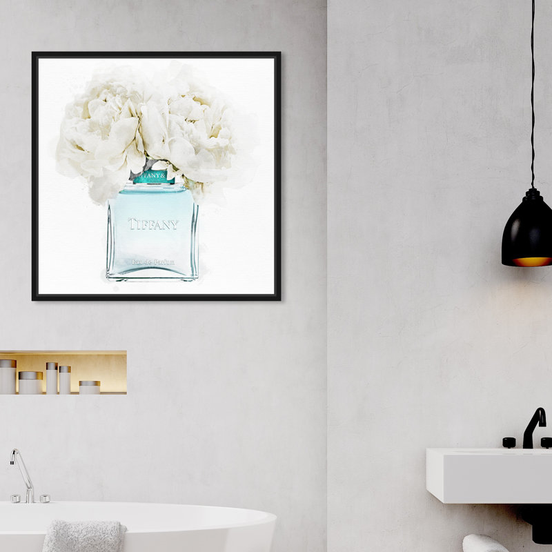 «Dawn Morning Bouquet Aquamarine Perfume», impression sur toile, H 24 po x l 24 po, Toile tendue, Sans cadre
