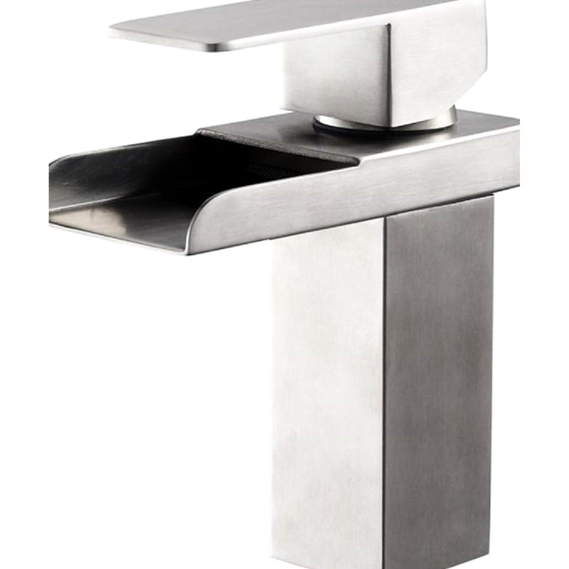 Modern Single Handle Bathroom Fitting - Brushed Nickel, Hole Fixture Faucet