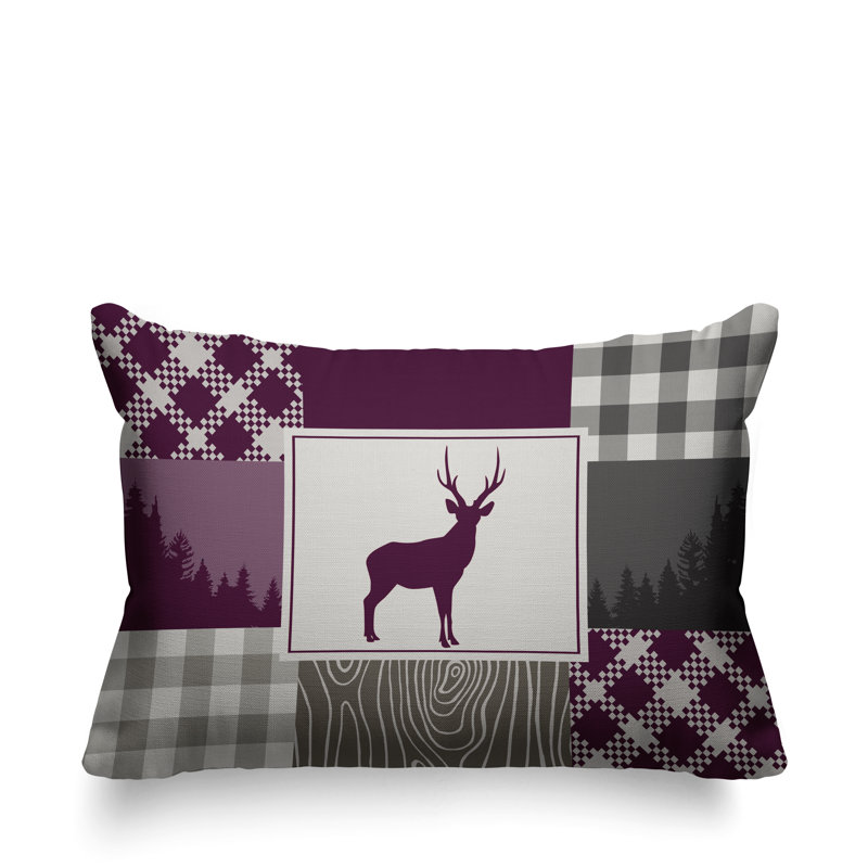 Range Outdoor Reversible Throw Pillow, Purple, 14" x 20", Rectangle