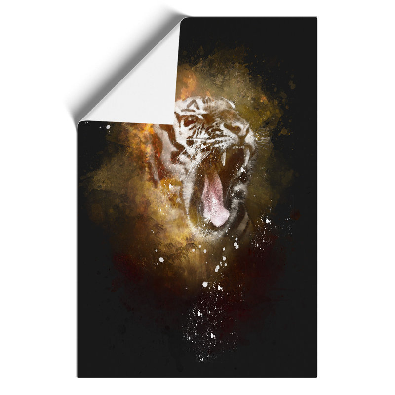 Tiger Roar - Unframed Painting, 59cm H x 42cm W x 0.1cm D