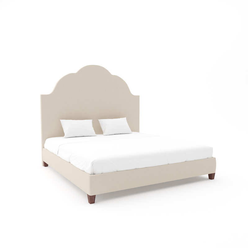 Cascade Bed With 9" Rails, Espresso, Posh Life Performance Velvet Ink, King