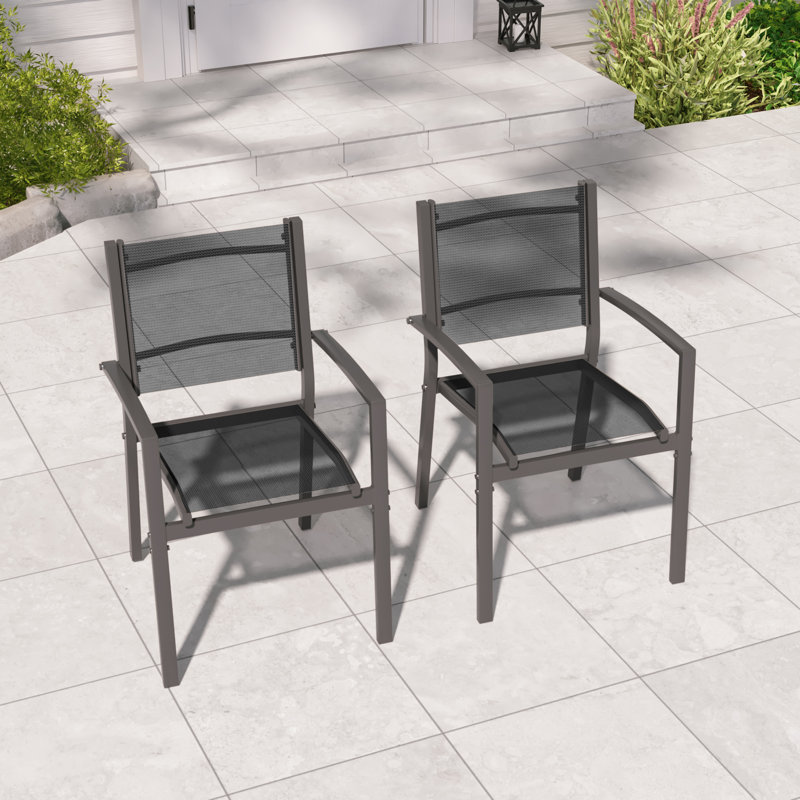 Chaise de patio (ensemble de 2), Noir