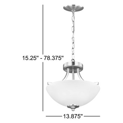 Geary Small Two Light Semi-Flush Convertible Pendant from Generation Lighting 