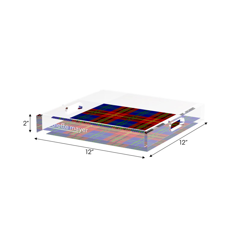 Tartan Acrylic Square Decorative Tray