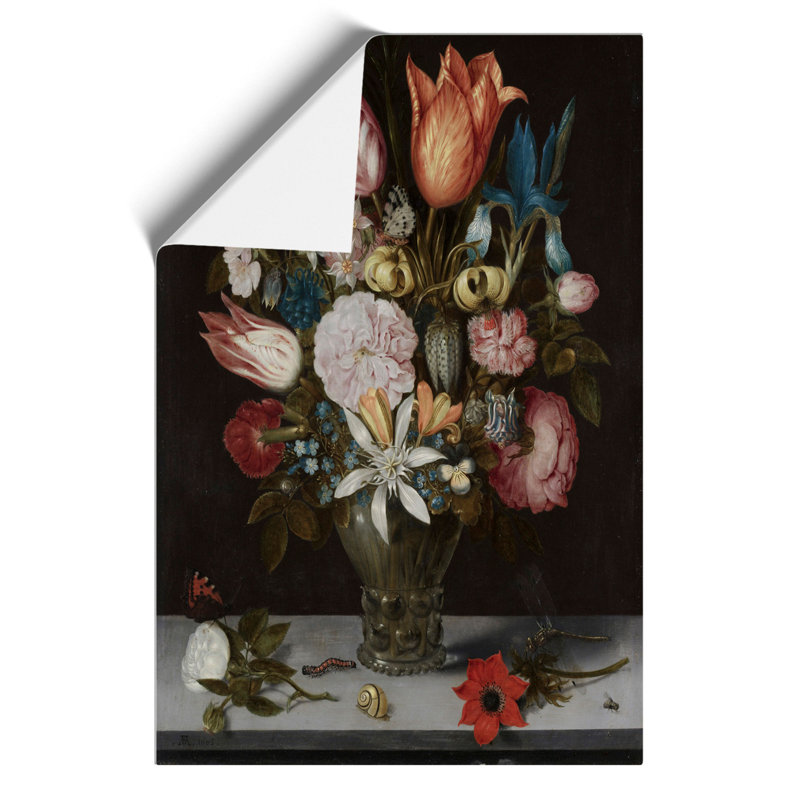 Still Life With Flowers Vol.3 by Ambrosius Bosschaert - No Frame Painting, 42cm H x 30cm W x 0.1cm D