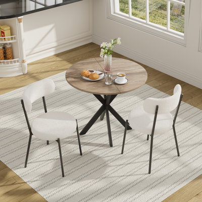 3 Pieces Round Dining Table Set for 2