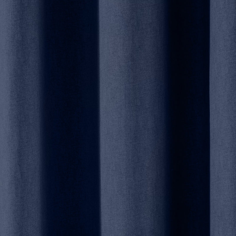Cotton Blend Room Darkening Curtain Pair, Blue, Width 229 x Drop 183 cm