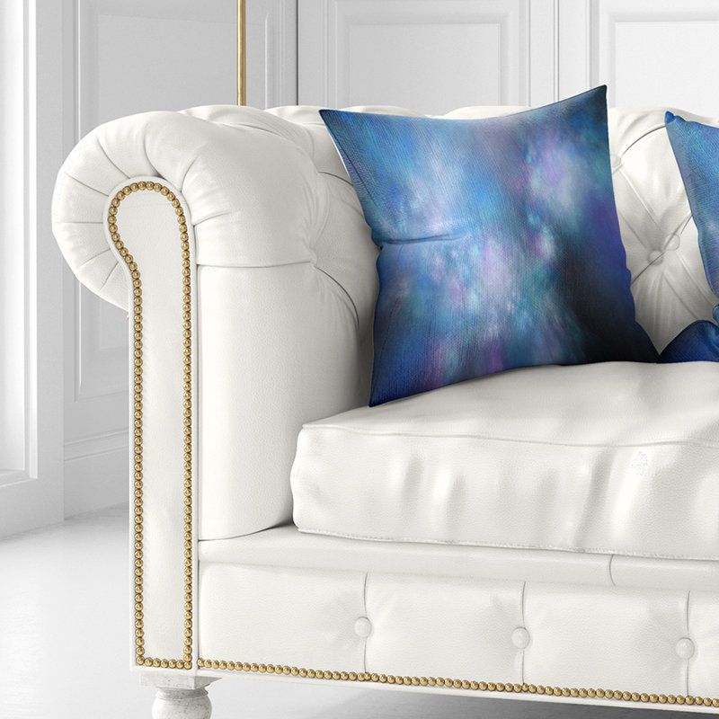 Perfect Starry Sky - Abstract Printed Pillow, 18" x 18", Throw Pillow, Light Blue