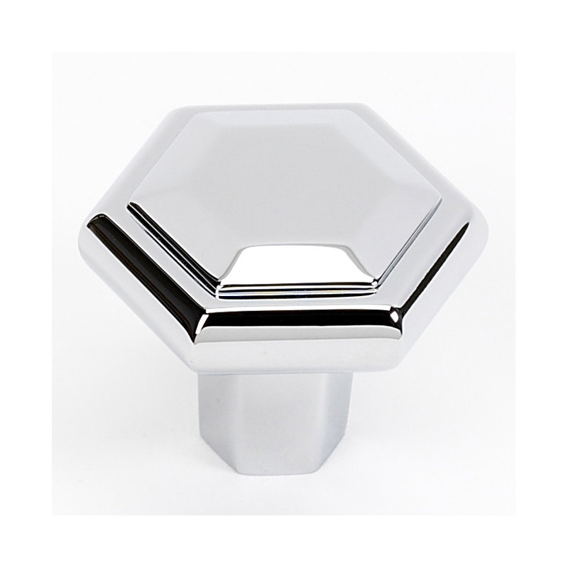 Nicole Geometric Knob, 1.13" H x 1.25" W x 0.5" D, Polished Chrome