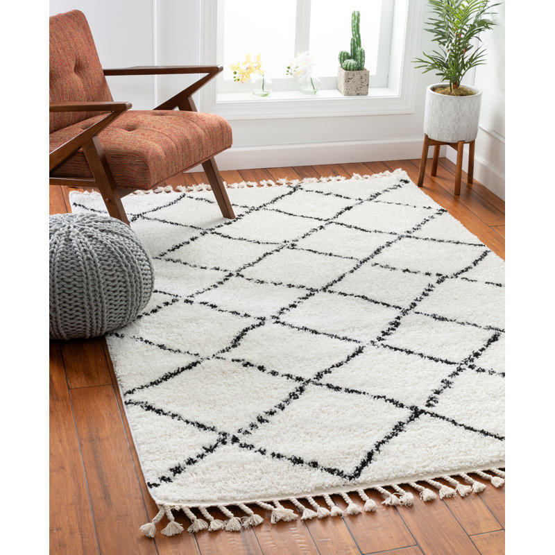 Melody Moroccan Synthetic Shag Area Rug, Rectangle 120 x 160cm