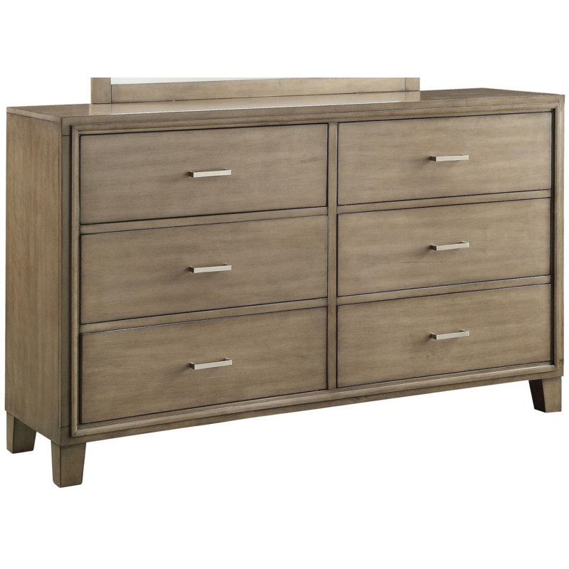 Commode double 6 tiroirs DiPippo, Gris