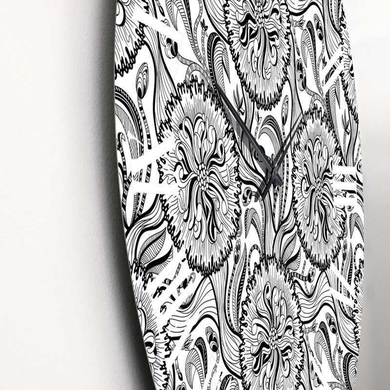 Monochrome Shapes III - Patterned Wall Clock, Small