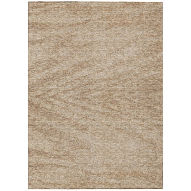 Tapis d'extérieur lavable abstrait kaki et brun 10 pi x 14 pi