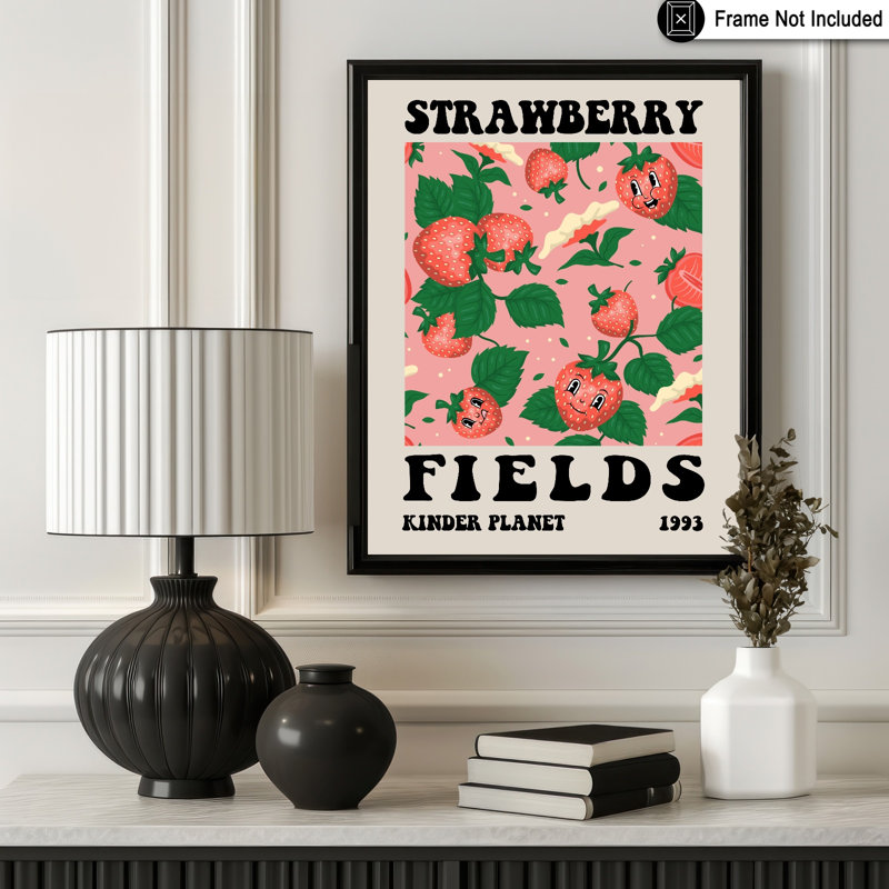 Champs de fraises, Unframed, Poster, 16"H x 20"W