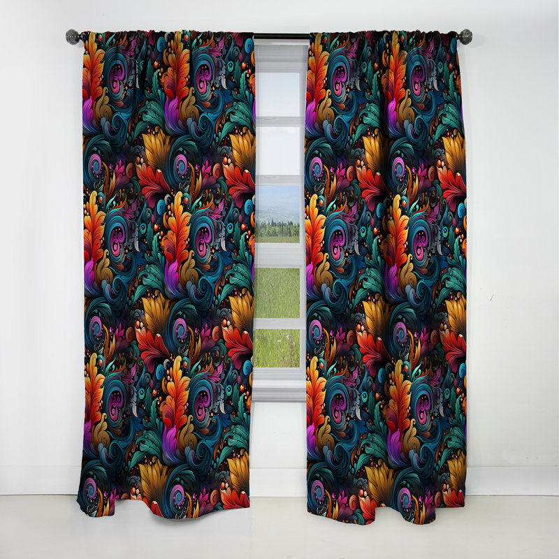 Libbey - Rideau à motif floral - Rideau occultant - 1 panneau, L 52 po x L 95 po