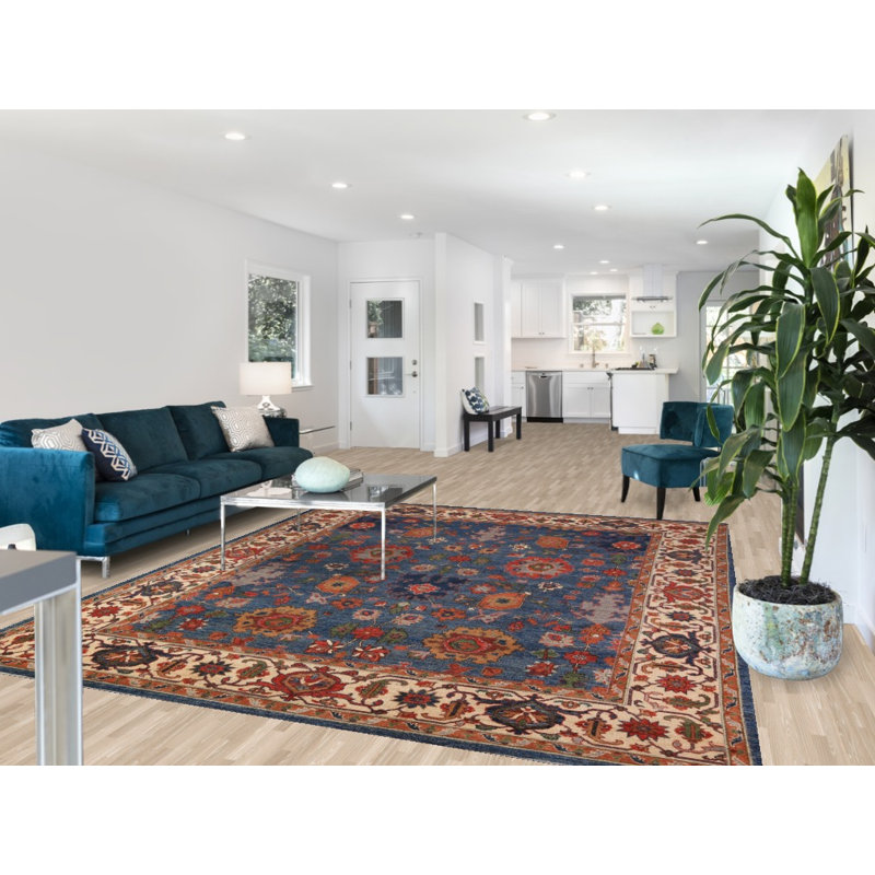 Tapis bleu teint à la main Ziegler