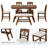 6 - Person Four Leg Dining Set-1171073562-1171073564-1171073565