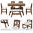 6 - Person Four Leg Dining Set-1171073562-1171073565-1171073564
