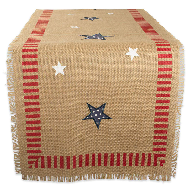Anamaris 4TH OF JULY JUTE TABLE RUNNER 14X108