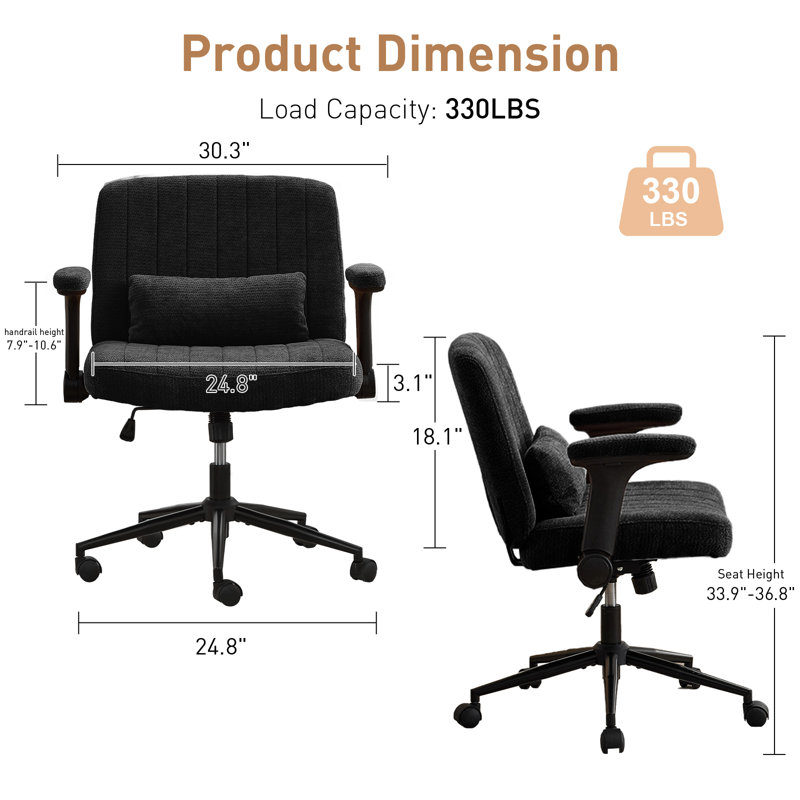 Inbox Zero Criss Cross Chair, Black