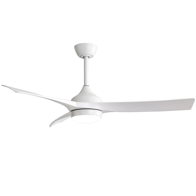 Ventilateur de plafond moderne de 52 pouces avec lumière à DEL de 18 W et moteur à télécommande 3 pales pour la chambre à coucher