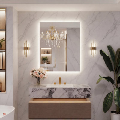 Miroir de salle de bain à DEL rétroéclairé sans cadre certifié Lunara UL