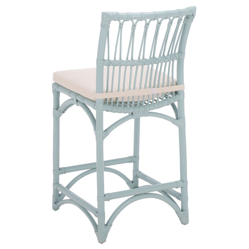 Tabouret de bar avec coussin Zorianna, Bleu pâle