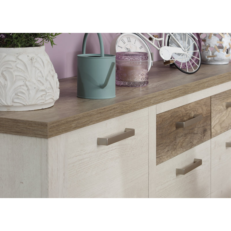 67.8'' Sideboard, White/Brown