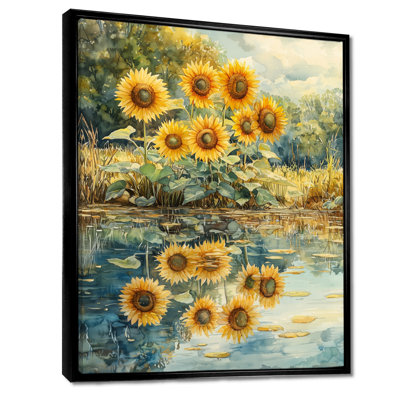 Dorna Sunflowers In Reflection III - Tournesols, reproductions encadrées