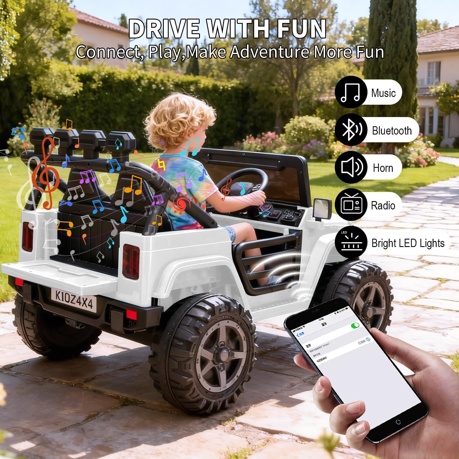 Enjyam Kids 24V 2-Seater Electric Ride On Car with Remote Control, 4 ...