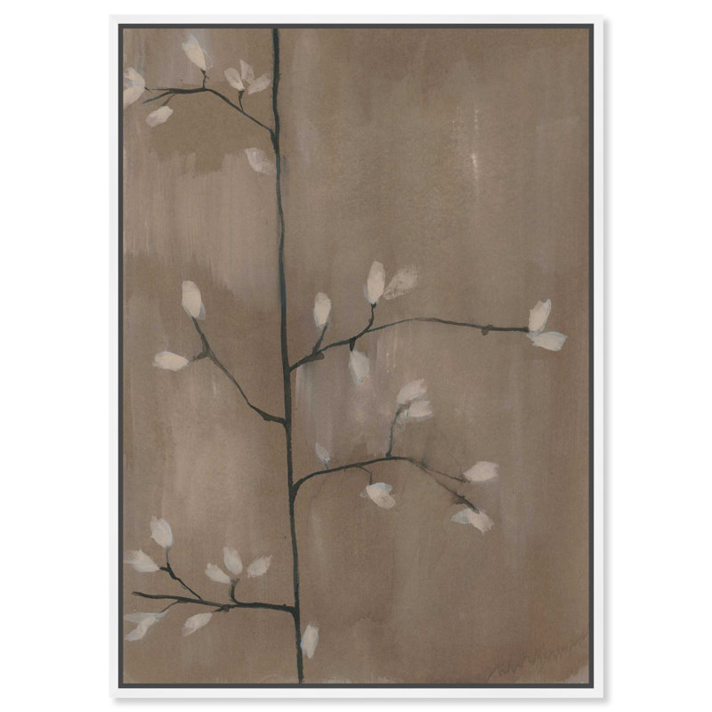 Blossoming Twig II Canvas Floral & Botanical Print by Oliver Gal, Black Frame, 10 x 15, 16"H x 11"W, White Frame