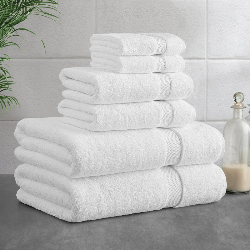 100% Turkish Cotton Anovia Hotel Terry Oversized Towel Collection, 6 Piece Towel Set