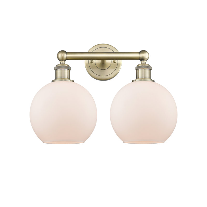 Ellington 2 - Light Dimmable Vanity Light, Matte White, Antique Brass