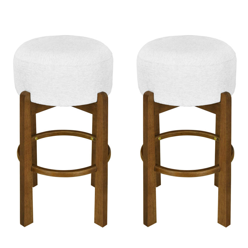 Tabouret de bar rembourré Vera, Noyer foncé, 2