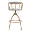 Tabouret de bar pivotant de 26 po de hauteur comptoir, ensemble de 2 sièges en tissu avec structure en métal imprimée par transfert d'eau-1987280549