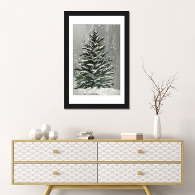Winter Christmas Tree - Wall Art Print - Framed Fine Art Paper
