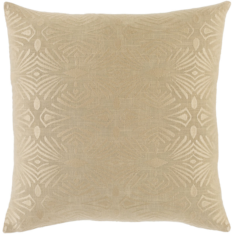 Coussin 100% coton Accra, Kaki / blé, H 18 po x l 18 po, Housse de coussin seulement - sans coussin