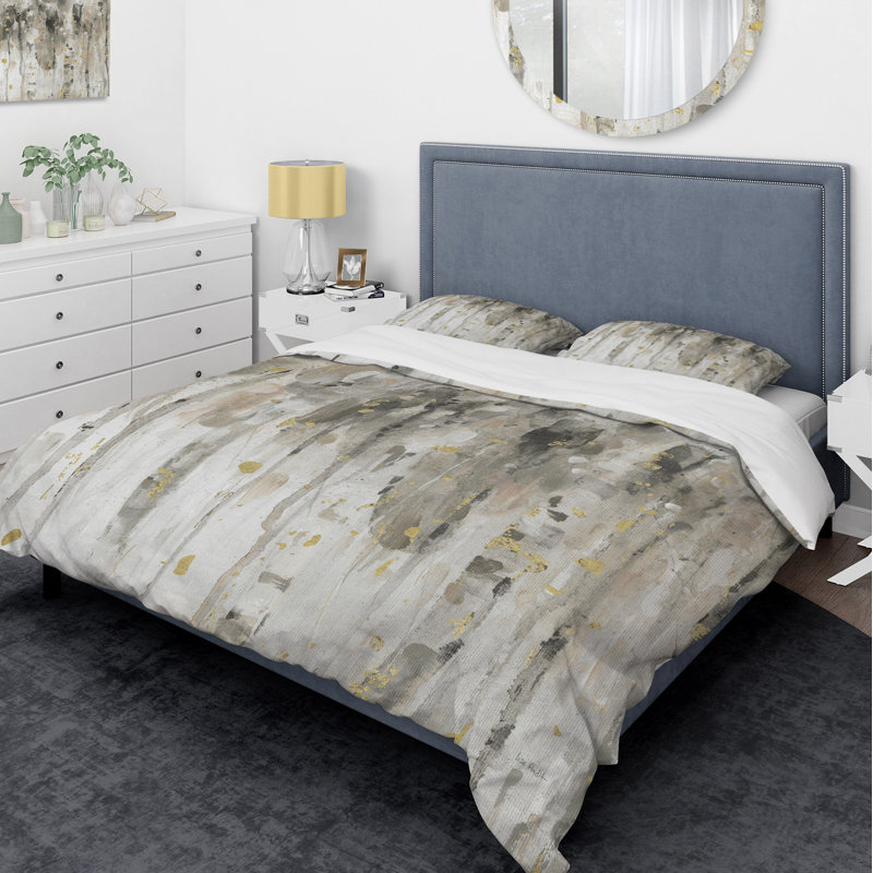 Modern & Contemporary Polyester Weave / Muslin Abstract Duvet Cover, Full/Queen Duvet Cover + 2 Shams