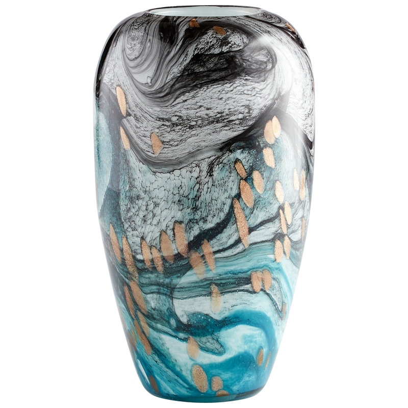 Prismatic Glass Table Vase, 15" H x 8.25" W x 8.25" D