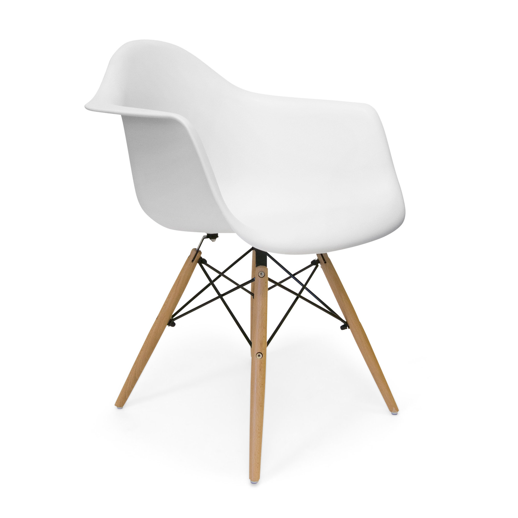 Jordan Arm Chair, White/Natural