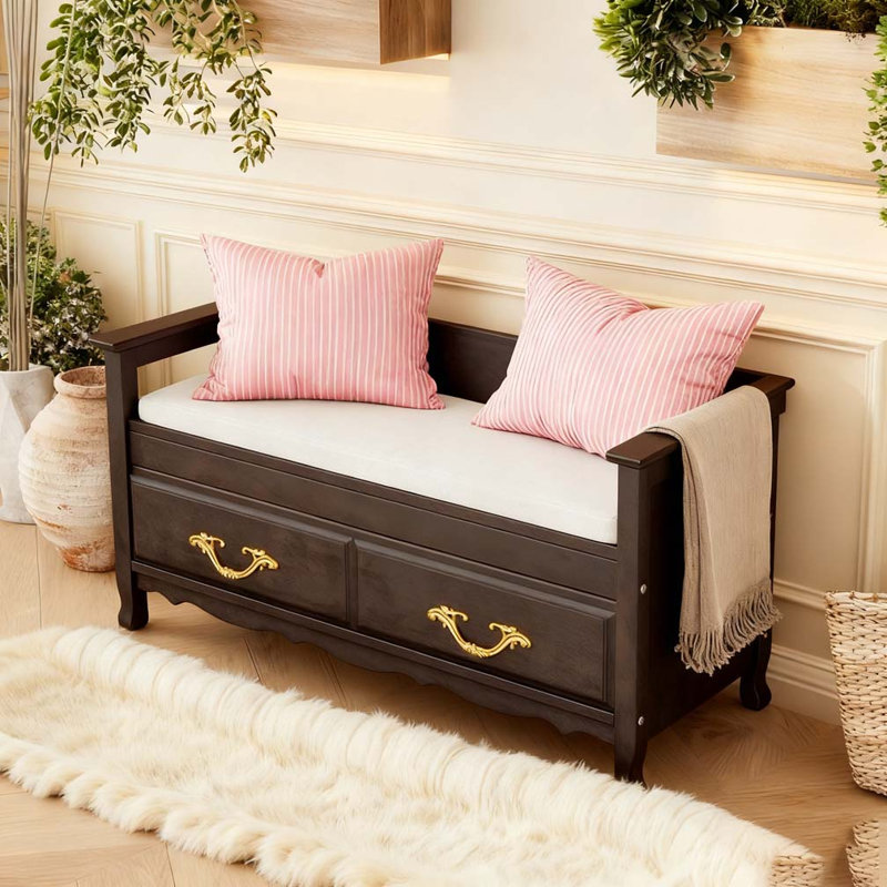 Banc à chaussures avec coussin amovible, Espresso