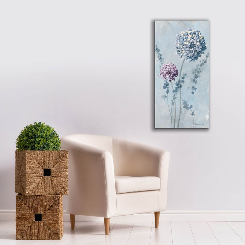 «Airy Blooms 1 Mauve» par Danhui Nai, art mural sur toile, H 40 po x l 20 po
