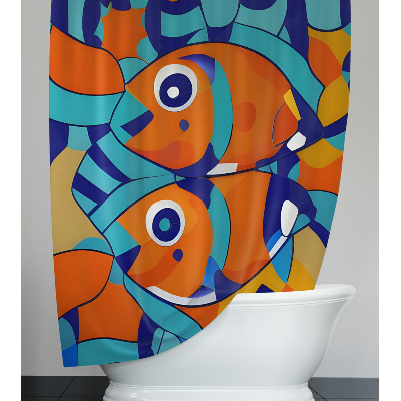 Alissondra Abstract Shower Curtain, 83" H x 70" W