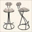 Ensemble de 2 tabourets de bar rembourrés avec tabourets rayés de hauteur comptoir en velours moderne pour îlot de cuisine, salon