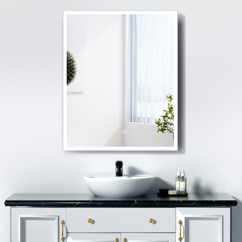 24'' W x 30'' H Medicine Cabinet with Led Lights and Mirror, Surface or Recessed Mounted Bathroom Cabinet, 3-colour Mode Lights, Defogger, Memory Function, Outlet & Usb, Dimmer, Large Storage Space ,Black, Right Hinge