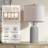 Anazagene 24" Modern Gray Ceramic Table Lamp With 3-Way Dimmable Light For Bedroom And Living Room-819782916