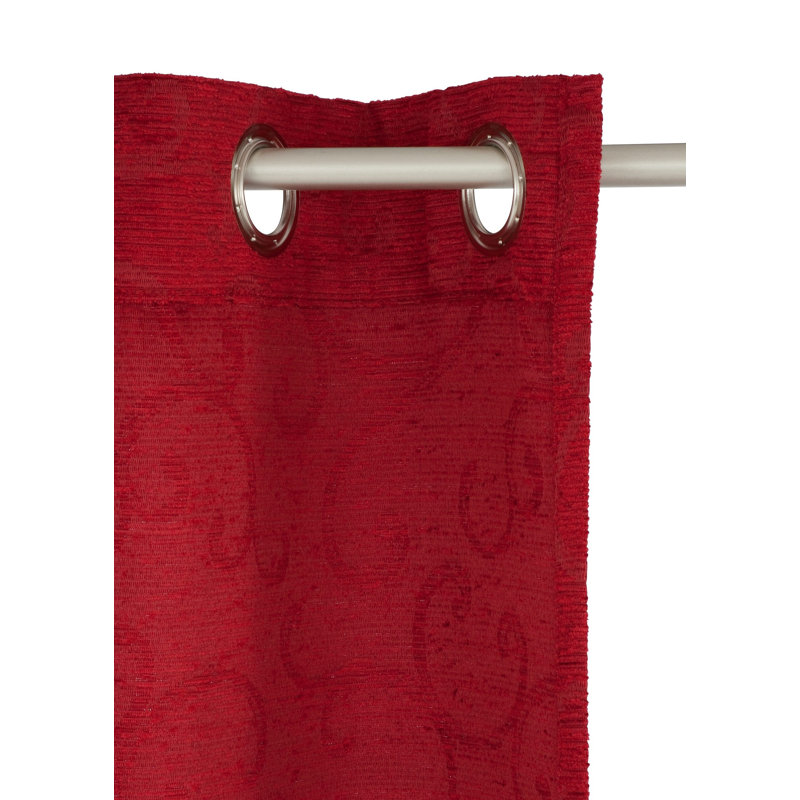 Siglerville Eyelet Curtain Single Panel, opaque, 132 W x 132 D cm, Red