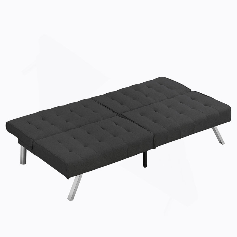 Gonnelli Armless Sofa, Modern Sofa, Accent Sofa, Black Linen Blend 