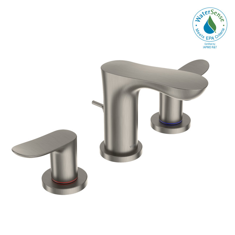 Double Handle Bathroom Faucet with Drain Assembly, Brushed Nickel